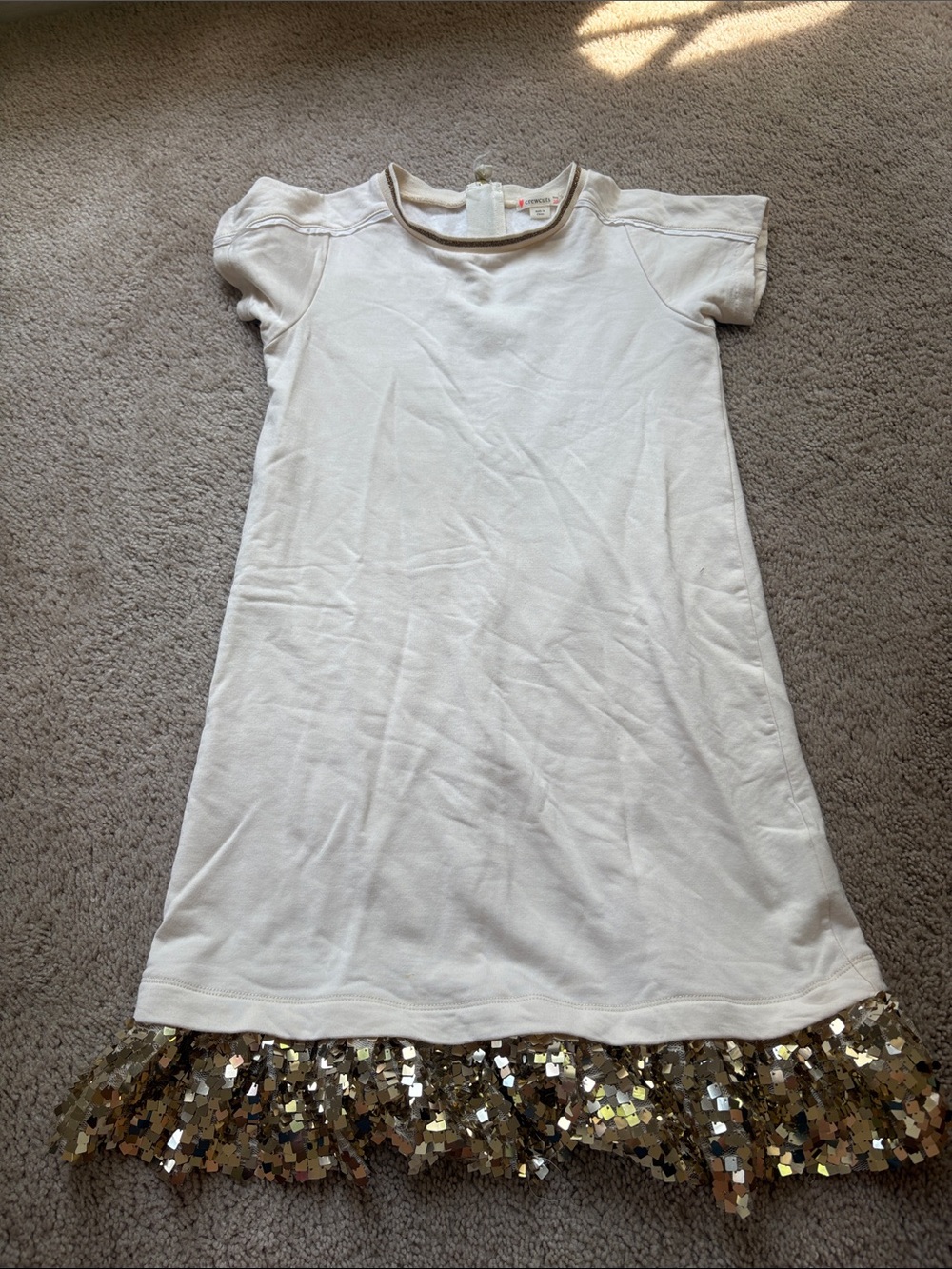 Crewcuts Cream Tee with Metallic Trim